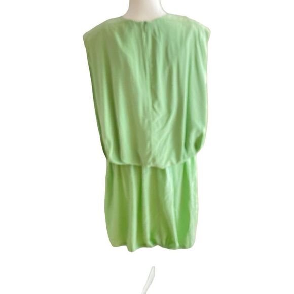 Tibi Eco Cape Green Silk Sleevless Shift Size 8 - Picture 7 of 9